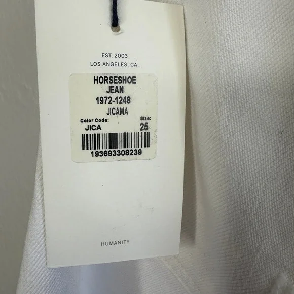 Citizens of Humanity Horseshoe Jean Jicama White Barrel Leg Size 25 Cotton - Picture 8 of 13